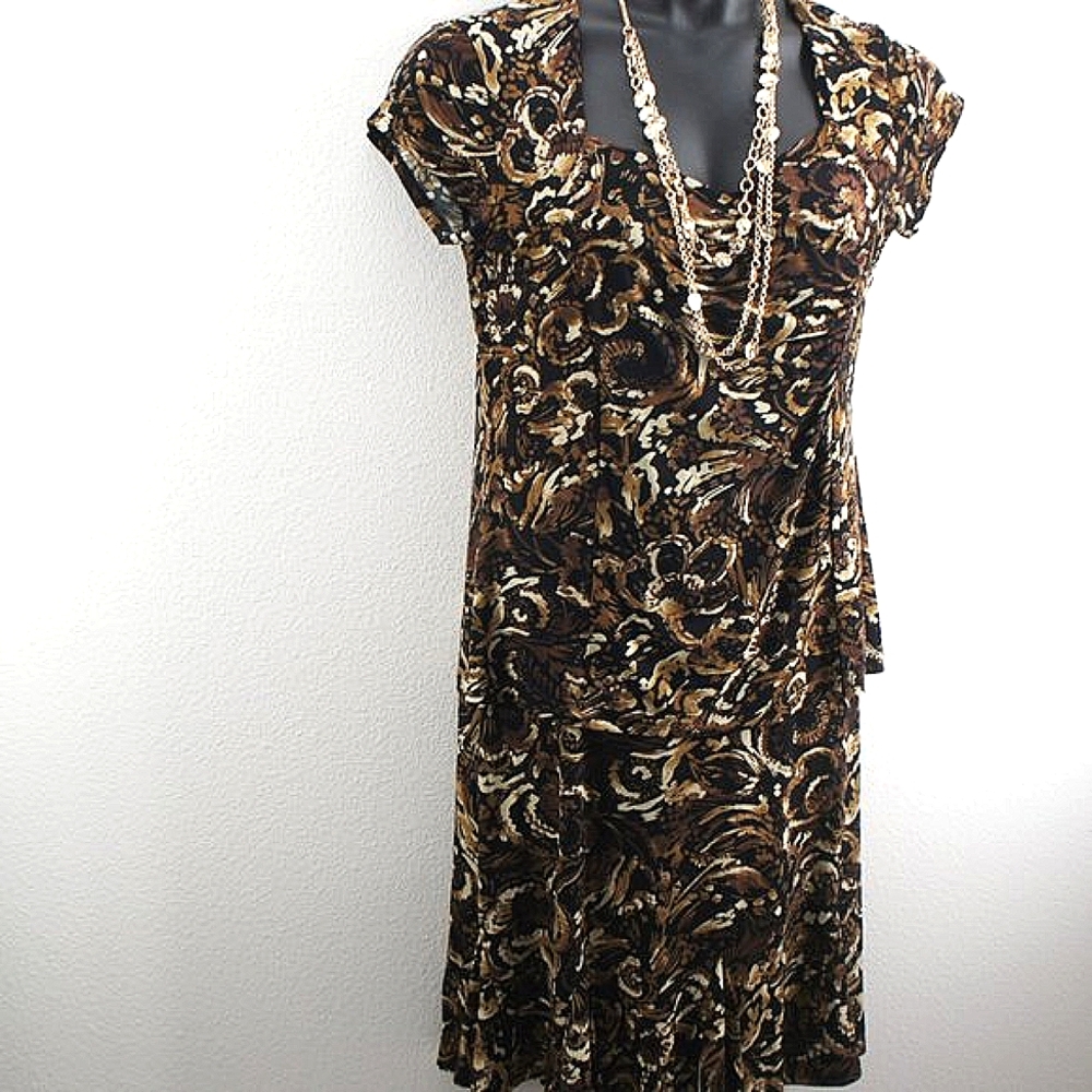 Chico's Cross Over Top/Flare Skirt Outfit size 0,1